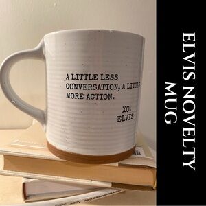Elvis Novelty White and Brown Mug